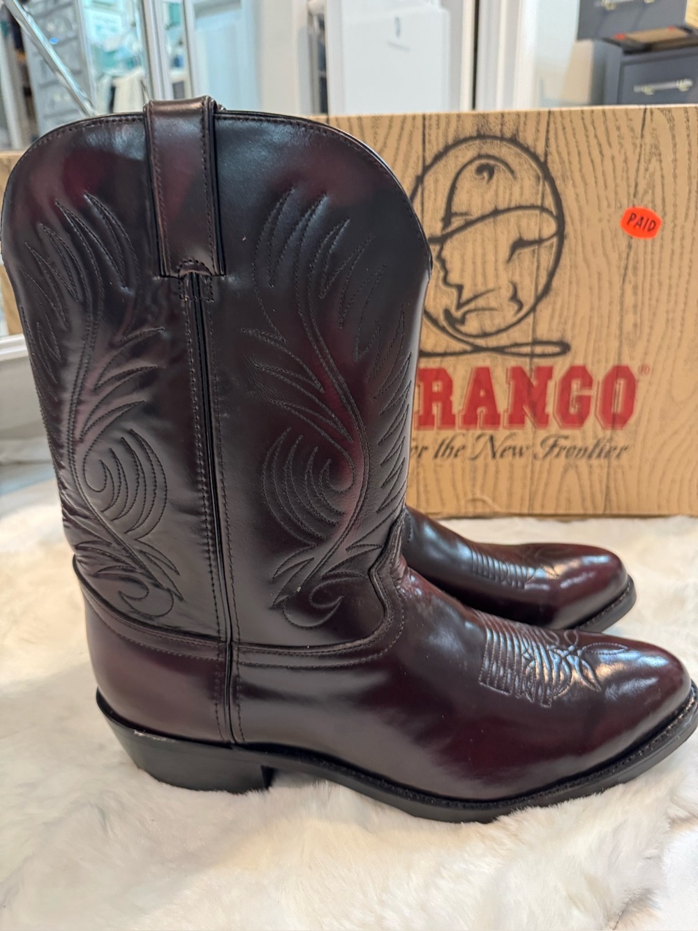 NIB Durango Men's Burgundy Leather Western Cowboy Boots TR2542 Size 13 D